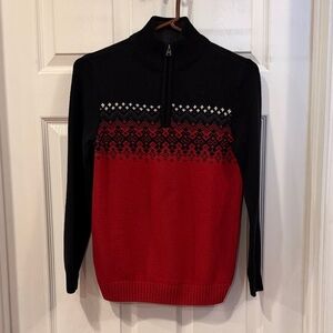 Urban Pipeline Black and Red Kids Size Medium Quarter Zip Sweater